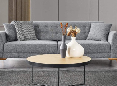 Modern three-seater sofa gray couches luxury furniture in the living room 223cm
